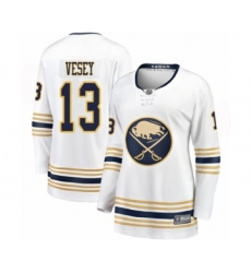 Women's Buffalo Sabres #13 Jimmy Vesey Fanatics Branded White 50th Season Breakaway Hockey Jersey