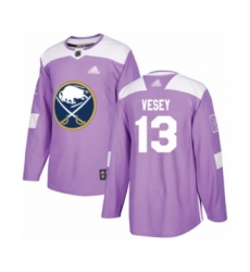 Youth Buffalo Sabres #13 Jimmy Vesey Authentic Purple Fights Cancer Practice Hockey Jersey