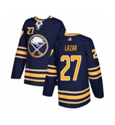 Youth Buffalo Sabres #27 Curtis Lazar Authentic Navy Blue Home Hockey Jersey