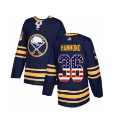 Men's Buffalo Sabres #36 Andrew Hammond Authentic Navy Blue USA Flag Fashion Hockey Jersey
