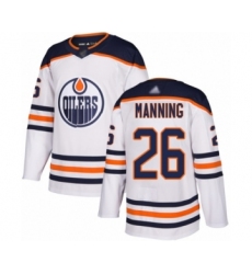 Men's Edmonton Oilers #26 Brandon Manning Authentic White Away Hockey Jersey