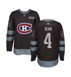 Men's Vancouver Canucks #4 Jordie Benn Authentic Black 1917-2017 100th Anniversary Hockey Jersey