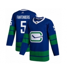 Men's Vancouver Canucks #5 Oscar Fantenberg Authentic Royal Blue Alternate Hockey Jersey
