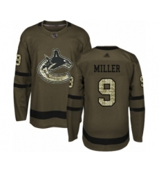 Men's Vancouver Canucks #9 J.T. Miller Authentic Green Salute to Service Hockey Jersey