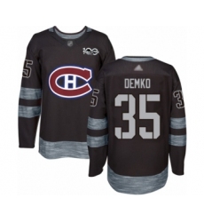 Men's Vancouver Canucks #35 Thatcher Demko Authentic Black 1917-2017 100th Anniversary Hockey Jersey