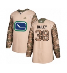 Youth Vancouver Canucks #38 Justin Bailey Authentic Camo Veterans Day Practice Hockey Jersey
