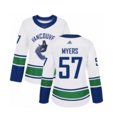 Women's Vancouver Canucks #57 Tyler Myers Authentic White Away Hockey Jersey