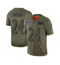 Youth Baltimore Ravens #24 Marcus Peters Limited Camo 2019 Salute to Service Football Jersey