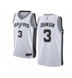Women's San Antonio Spurs #3 Keldon Johnson Swingman White Basketball Jersey - Association Edition