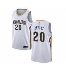 Men's New Orleans Pelicans #20 Nicolo Melli Authentic White Basketball Jersey - Association Edition