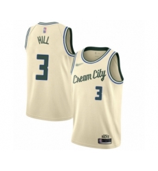 Youth Milwaukee Bucks #3 George Hill Swingman Cream Basketball Jersey - 2019 20 City Edition