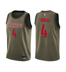 Men's Houston Rockets #4 Danuel House Swingman Green Salute to Service Basketball Jersey