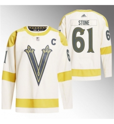 Men's Vegas Golden Knights #61 Mark Stone Cream 2024 Winter Classic Primegreen Stitched Jersey