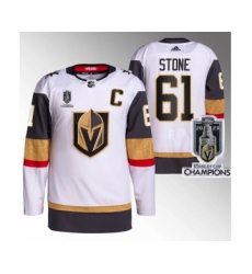 Men's Vegas Golden Knights #61 Mark Stone White 2023 Stanley Cup Champions Stitched Jersey