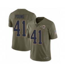 Youth Los Angeles Rams #41 Kenny Young Limited Olive 2017 Salute to Service Football Jersey