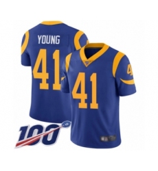 Youth Los Angeles Rams #41 Kenny Young Royal Blue Alternate Vapor Untouchable Limited Player 100th Season Football Jersey