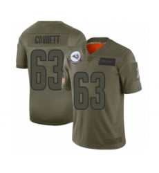 Men's Los Angeles Rams #63 Austin Corbett Limited Olive 2019 Salute to Service Football Jersey