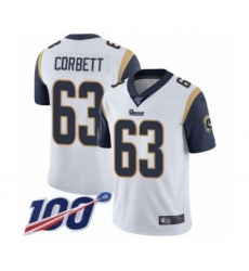 Youth Los Angeles Rams #63 Austin Corbett White Vapor Untouchable Limited Player 100th Season Football Jersey