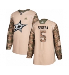 Men's Dallas Stars #5 Andrej Sekera Authentic Camo Veterans Day Practice Hockey Jersey