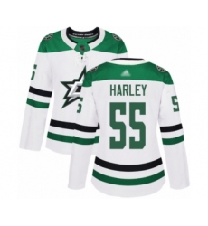Women's Dallas Stars #55 Thomas Harley Authentic White Away Hockey Jersey