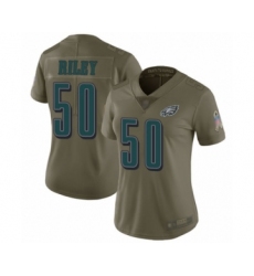 Women's Philadelphia Eagles #50 Duke Riley Limited Olive 2017 Salute to Service Football Jersey