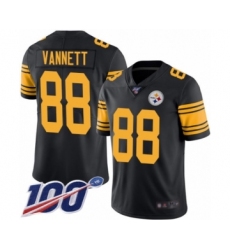 Men's Pittsburgh Steelers #88 Nick Vannett Limited Black Rush Vapor Untouchable 100th Season Football Jersey