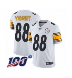 Men's Pittsburgh Steelers #88 Nick Vannett White Vapor Untouchable Limited Player 100th Season Football Jersey