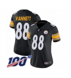 Women's Pittsburgh Steelers #88 Nick Vannett Black Team Color Vapor Untouchable Limited Player 100th Season Football Jersey