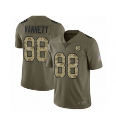 Youth Pittsburgh Steelers #88 Nick Vannett Limited Olive Camo 2017 Salute to Service Football Jersey