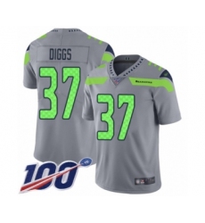 Men's Seattle Seahawks #37 Quandre Diggs Limited Silver Inverted Legend 100th Season Football Jersey