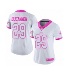 Women's New York Giants #29 Deone Bucannon Limited White Pink Rush Fashion Football Jersey