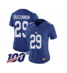 Women's New York Giants #29 Deone Bucannon Royal Blue Team Color Vapor Untouchable Limited Player 100th Season Football Jersey
