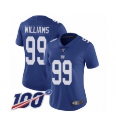 Women's New York Giants #99 Leonard Williams Royal Blue Team Color Vapor Untouchable Limited Player 100th Season Football Jersey