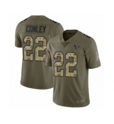 Men's Houston Texans #22 Gareon Conley Limited Olive Camo 2017 Salute to Service Football Jersey
