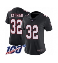 Women's Atlanta Falcons #32 Johnathan Cyprien Black Alternate Vapor Untouchable Limited Player 100th Season Football Jersey