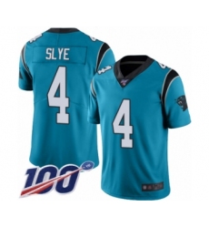 Men's Carolina Panthers #4 Joey Slye Blue Alternate Vapor Untouchable Limited Player 100th Season Football Jersey
