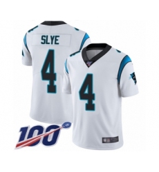 Men's Carolina Panthers #4 Joey Slye White Vapor Untouchable Limited Player 100th Season Football Jersey