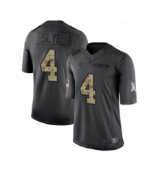 Youth Carolina Panthers #4 Joey Slye Limited Black 2016 Salute to Service Football Jersey