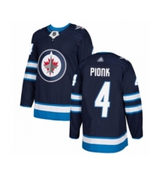 Youth Winnipeg Jets #4 Neal Pionk Authentic Navy Blue Home Hockey Jersey