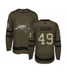 Men's Washington Capitals #49 Brett Leason Authentic Green Salute to Service Hockey Jersey