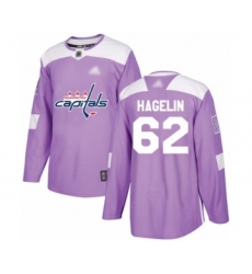 Youth Washington Capitals #62 Carl Hagelin Authentic Purple Fights Cancer Practice Hockey Jersey