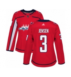 Women's Washington Capitals #3 Nick Jensen Authentic Red Home Hockey Jersey