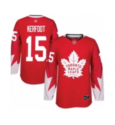 Youth Toronto Maple Leafs #15 Alexander Kerfoot Authentic Red Alternate Hockey Jersey