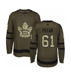 Youth Toronto Maple Leafs #61 Nic Petan Authentic Green Salute to Service Hockey Jersey