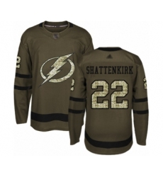 Men's Tampa Bay Lightning #22 Kevin Shattenkirk Authentic Green Salute to Service Hockey Jersey