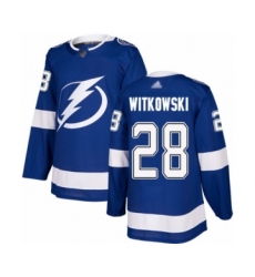 Men's Tampa Bay Lightning #28 Luke Witkowski Authentic Royal Blue Home Hockey Jersey