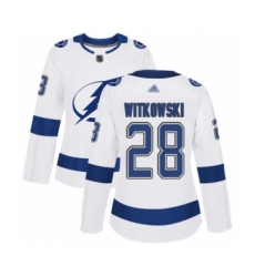 Women's Tampa Bay Lightning #28 Luke Witkowski Authentic White Away Hockey Jersey