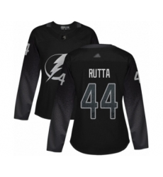 Women's Tampa Bay Lightning #44 Jan Rutta Authentic Black Alternate Hockey Jersey