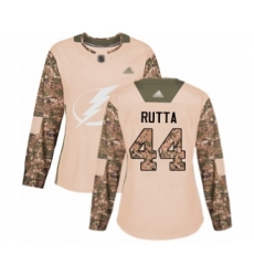 Women's Tampa Bay Lightning #44 Jan Rutta Authentic Camo Veterans Day Practice Hockey Jersey