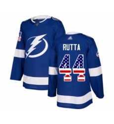 Youth Tampa Bay Lightning #44 Jan Rutta Authentic Blue USA Flag Fashion Hockey Jersey